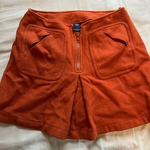 Retro Orange Zip Up Gap Skirt
